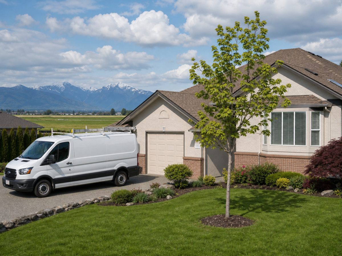 Plumber van at a Chilliwack, BC home